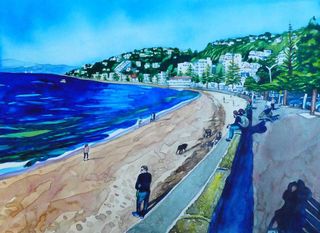 'Fun at Oriental Bay' by Joy de Geus