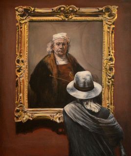 'Watching Rembrandt' by Escha van den Bogerd (SOLD)