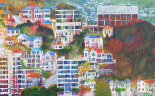 'Wellington Houses Mt Victoria' by Rob McGregor (SOLD)