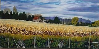'Old Farmhouse and Corn Field Wairarapa' by Joya de Geus