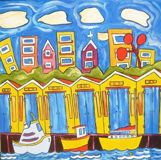 'The Interislander visits the Boat Harbour' by Vincent Duncan