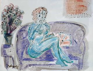 'Reclining in Blue' by Peter Augustin