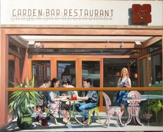 Zad Jabbour 'I paint people and portraits. Like my Wellington Cafe series. Imagine yourselves in a painting in your cafe'