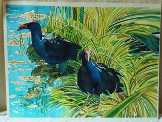 'Two Pukeko' by Joy de Geus