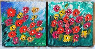 Small Flowers pair No 1' by Vincent Duncan