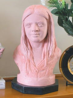 Bust in unfinished clay