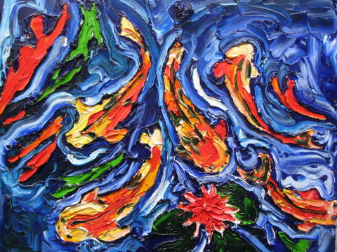 'Goldfish in My Pond'  by Vincent Duncan (SOLD)