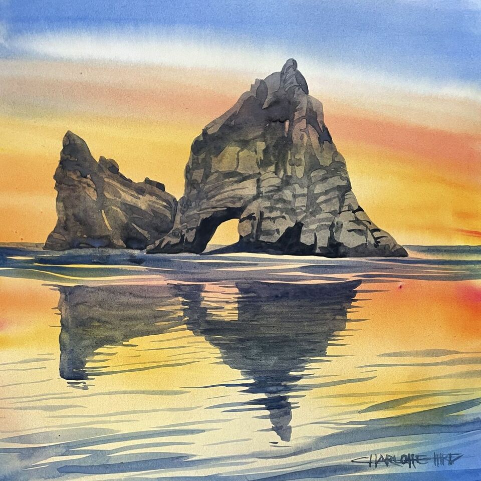 'Wharariki Sunset Golden Bay' by Charlotte Hird