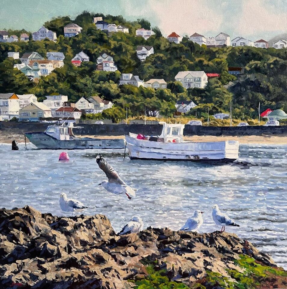 'Boats and Birds Island Bay' by Iwen Yong (SOLD)