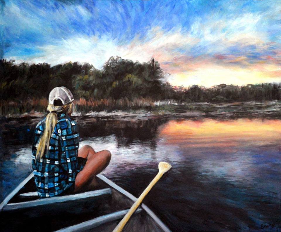 'Girl on the Lake' by Escha van den Bogerd (SOLD)