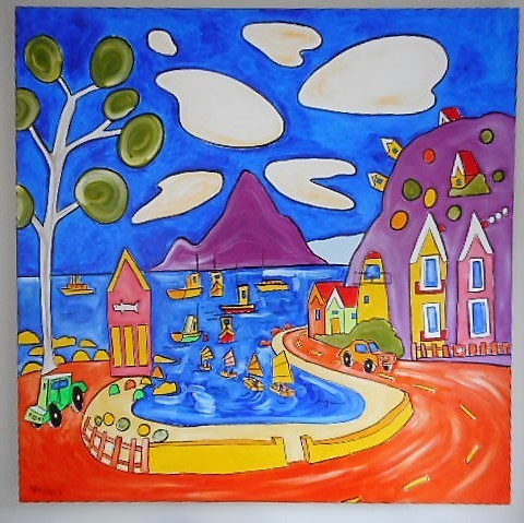 'Fun at Island Bay' by Vincent Duncan (SOLD)
