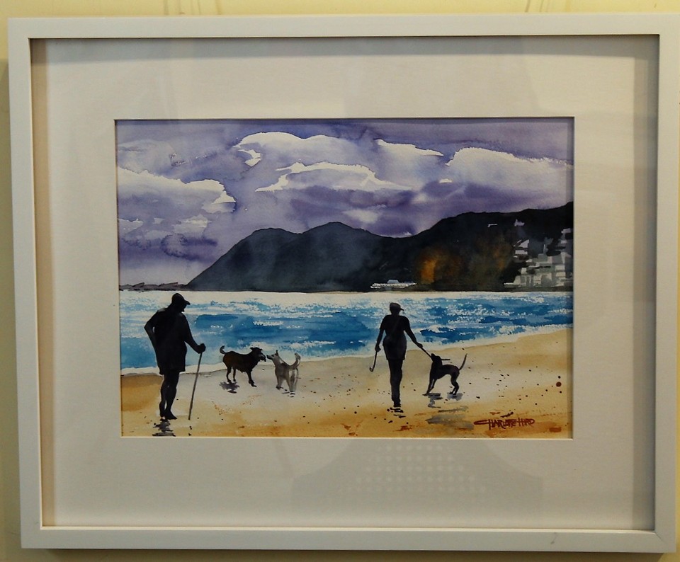 'Lyall Bay Dog Walkers' by Charlotte Hird