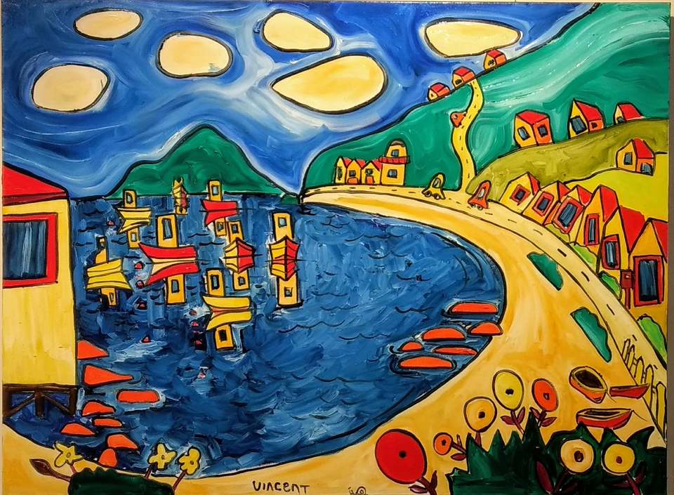 'Visiting Island Bay' by Vincent Duncan (SOLD)