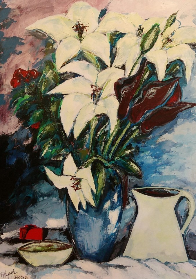 'Red box with Lillies' by Peter Augustin