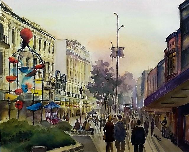 'Cuba Mall in Springtime' by Sam Qiao (SOLD)