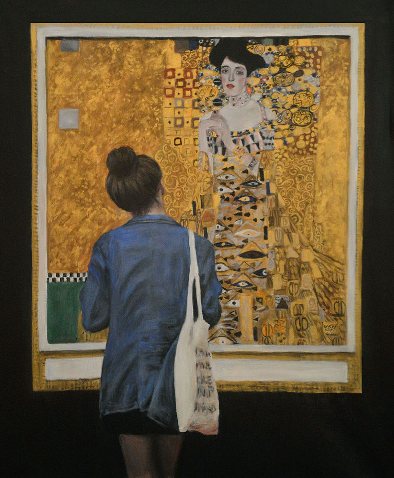 'Watching Klimt Woman in Gold' by Escha van den Bogerd (SOLD)