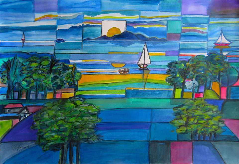'Kapiti Sunset Boats' by Peter Augustin