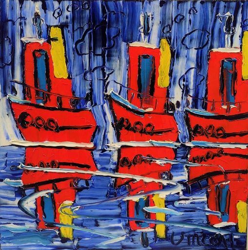 'Idle Tugboats' by Vincent Duncan (SOLD)