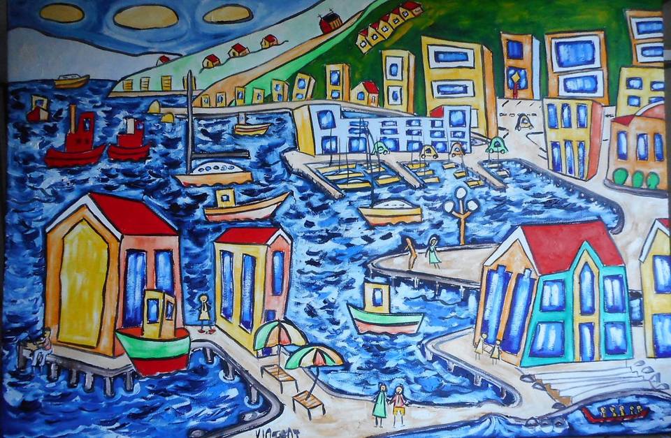 'Waka in the Lagoon' by Vincent Duncan (SOLD)
