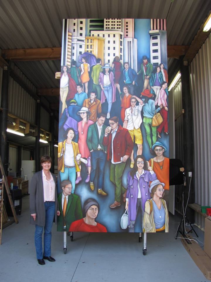 AIG building mural commission  by Lauryne Hart