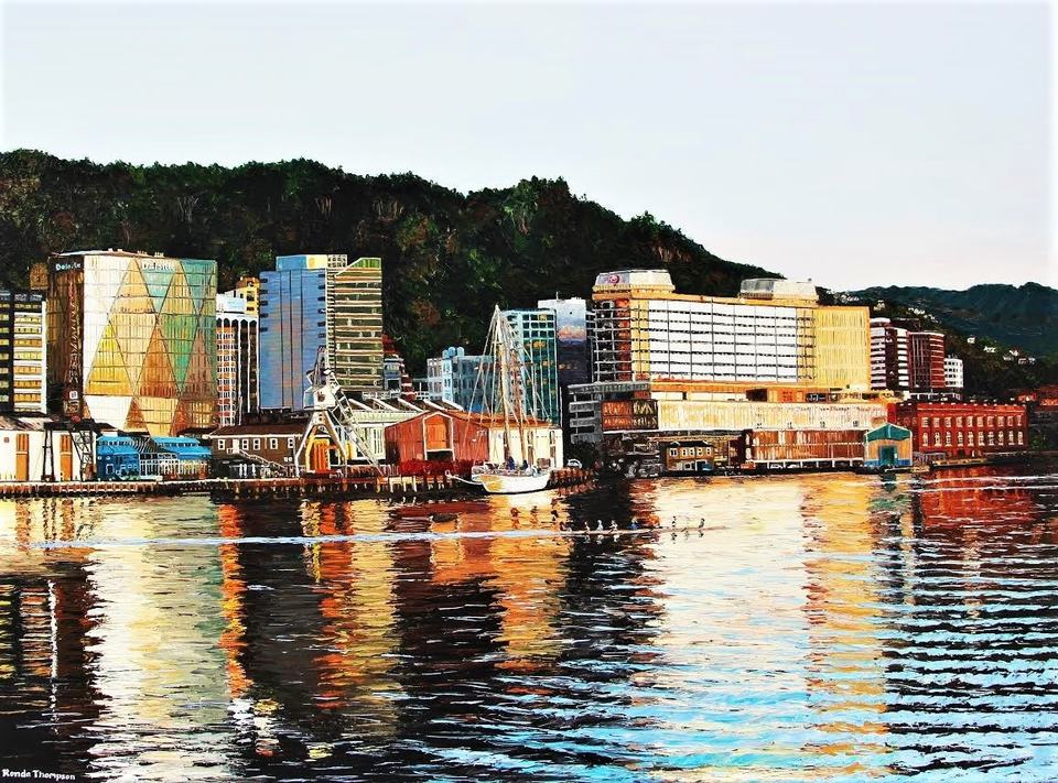 Ronda Thompson 'Most of my paintings are of the Wellington waterfront. I love painting the dusk and dawn light.' 