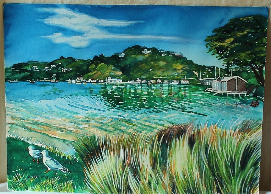 'Boatsheds Paraemata Wellington' by Joy de Geus