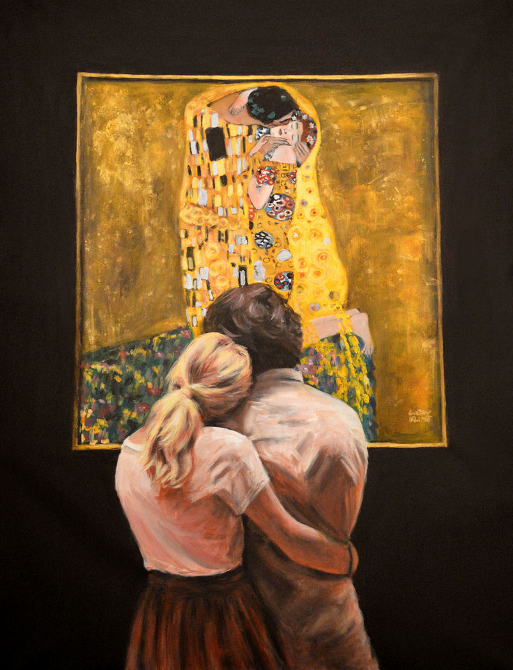 Watching Klimpt The Kiss by Escha van den Bogerd