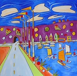 'Summery Evans Bay and Mt Victoria' by Vincent Duncan
