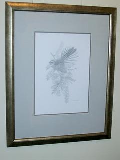 'Fantail on Kowhai' by Janet Marshall (SOLD)