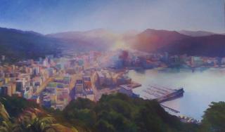 'Mt Victoria Sunset' by Pauline Courtial (SOLD)