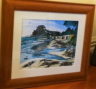 'Titahi Bay Boat Sheds' by Joy de Geus (SOLD)