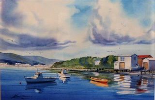 'Petone Boatsheds' by Alfred Memelink (SOLD)