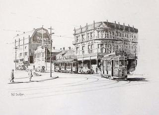 'Molesworth St Lambton Quay Corner 1930s' by Phil Dickson