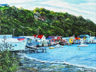 'Cambourne Boatsheds' by Ronda Thompson (SOLD)