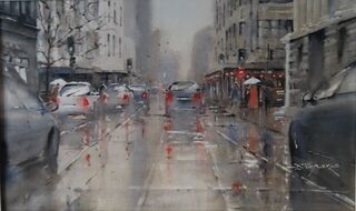 'Rainy Day corner Cuba and Vivian' by Dianne Taylor (SOLD)