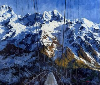 'Swing Bridge at Hooker Valley' by Iwen Yong (SOLD)