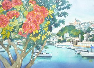 'Pohutukawa Bloom' by Joy de Geus (SOLD)