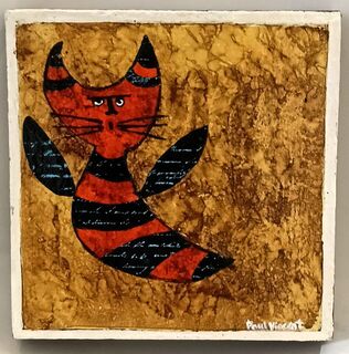 'Humming Cat' by Paul Vincent (SOLD)