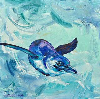 Korora Little Blue Penguin Swimming' by Shawna Chow
